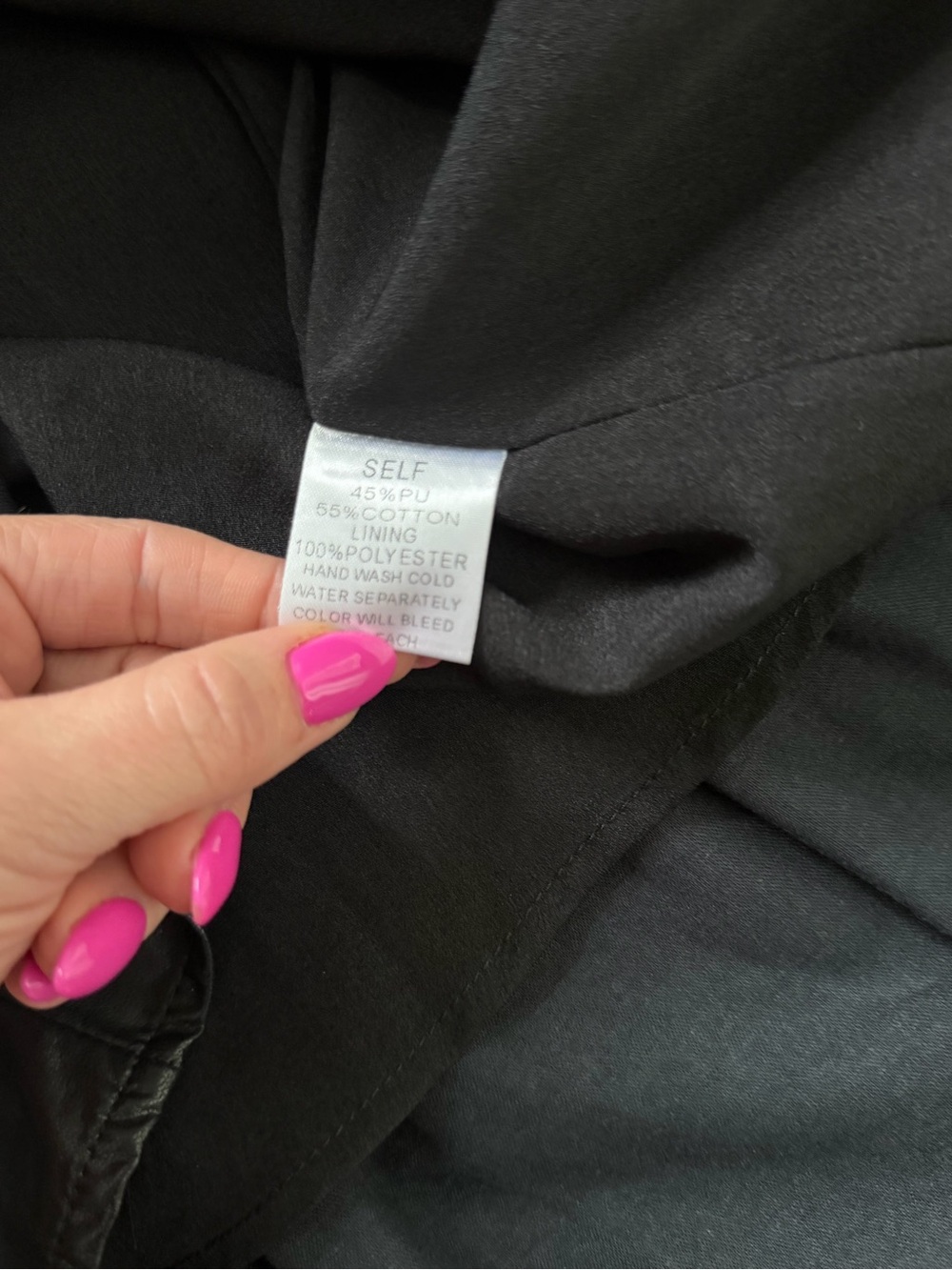 Pinch Black Faux Leather Ruffle-Hem Mini Dress size Medium - Picture 4 of 8